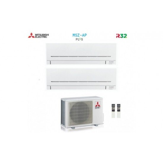 Climatizzatore condizionatore mitsubishi electric dual split inverter serie ap-vgk 9+12 con mxz-2f53vf2 r-32 wi-fi integrato 9000+12000